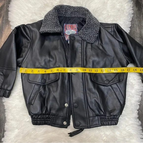 BIG CHILL KIDS FAUX LEATHER MOTORCYCLE JACKET Y2K STREETWEAR MOTO FALL WINTER - Picture 5 of 7